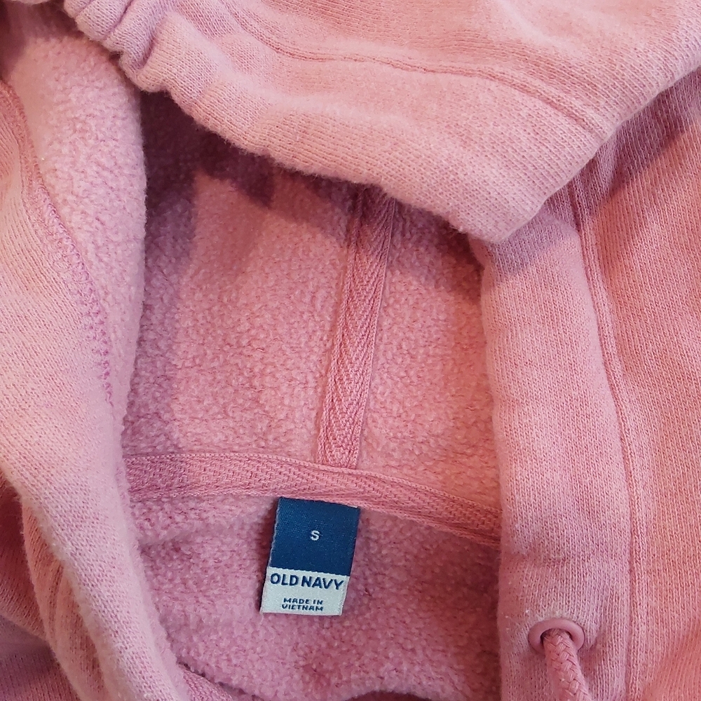 Old Navy Pink Cropped Zip Up Hoodie Small - Picture 3 of 3